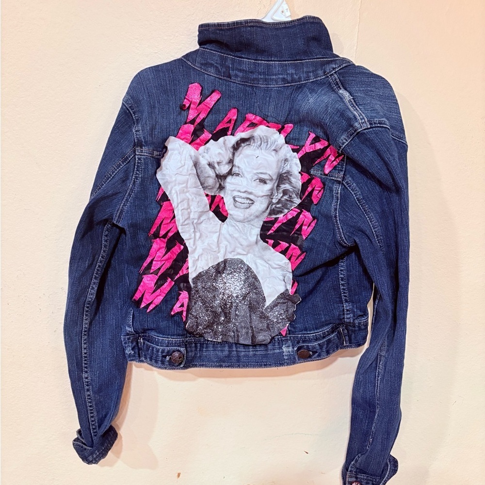 Marilyn Monroe Denim Jacket with Graphic Print - Picture 2 of 4